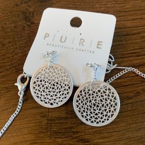 Pure Collection Silver Tone Matching Earrings and Necklace